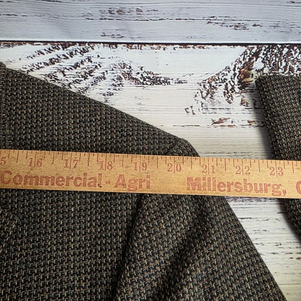 Woolrich Blazer Mens 46L Brown Green Tweed 100% Lambswool Sport Coat 2‎ Button